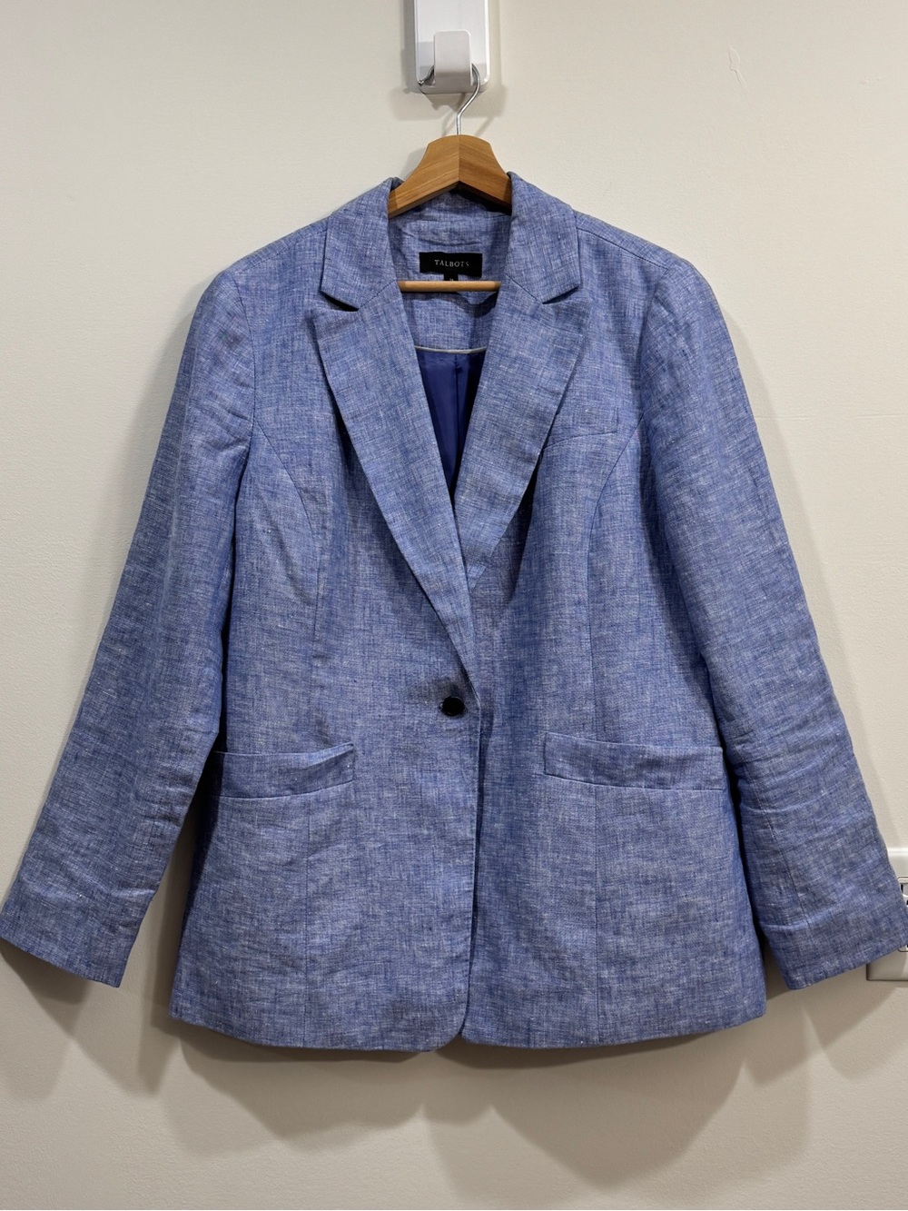 Talbots 100% Linen Blazer - Chambray Blue - Size 16